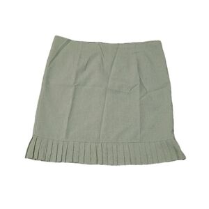 Muted Sage Green Pleated Hem Skirt 3X Plus Size 22/24 Neutral Olive Grey